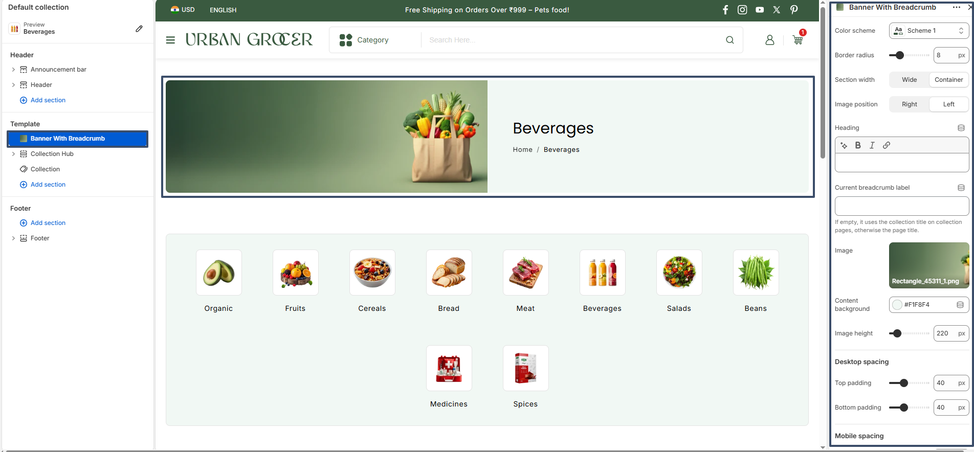 banner with breadcrumb