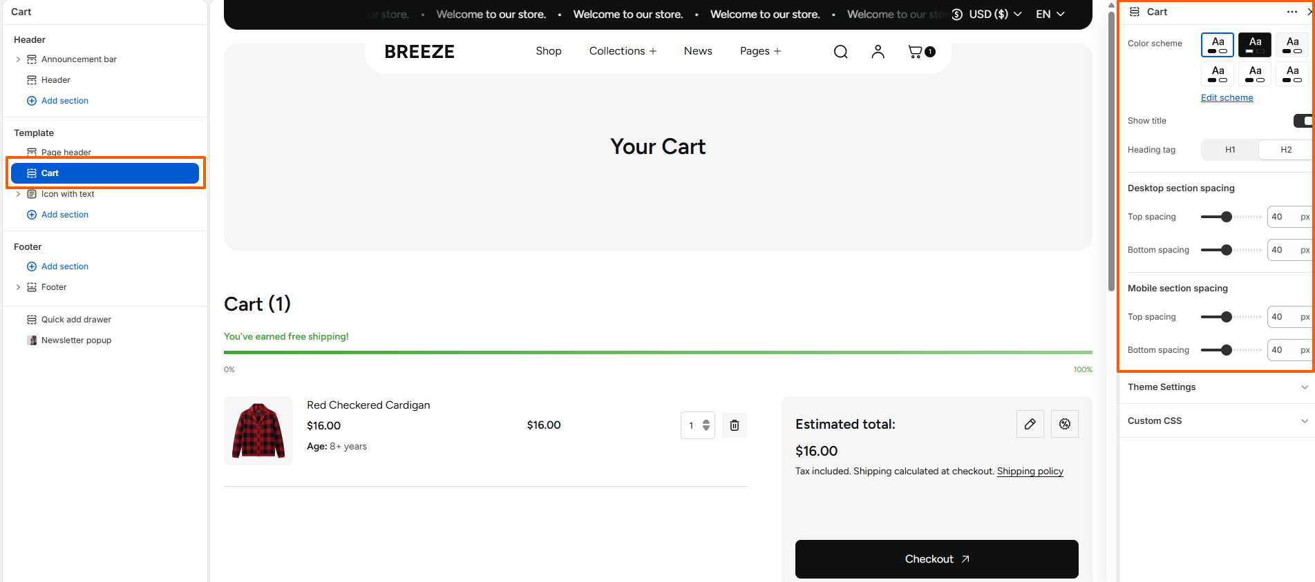 Cart Page