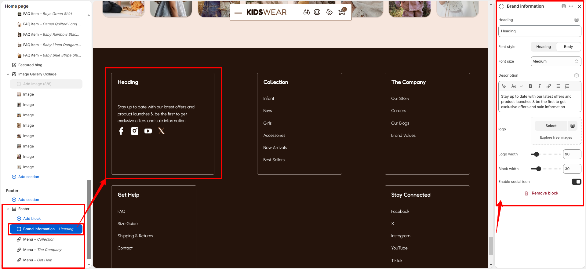 Brand Information Block