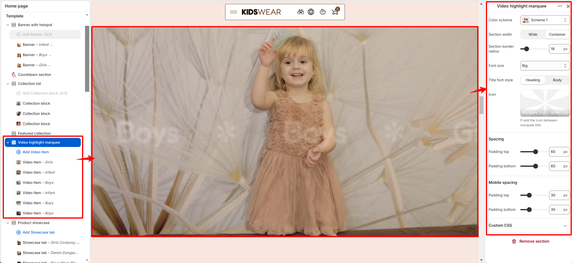 Video Highlight Marquee