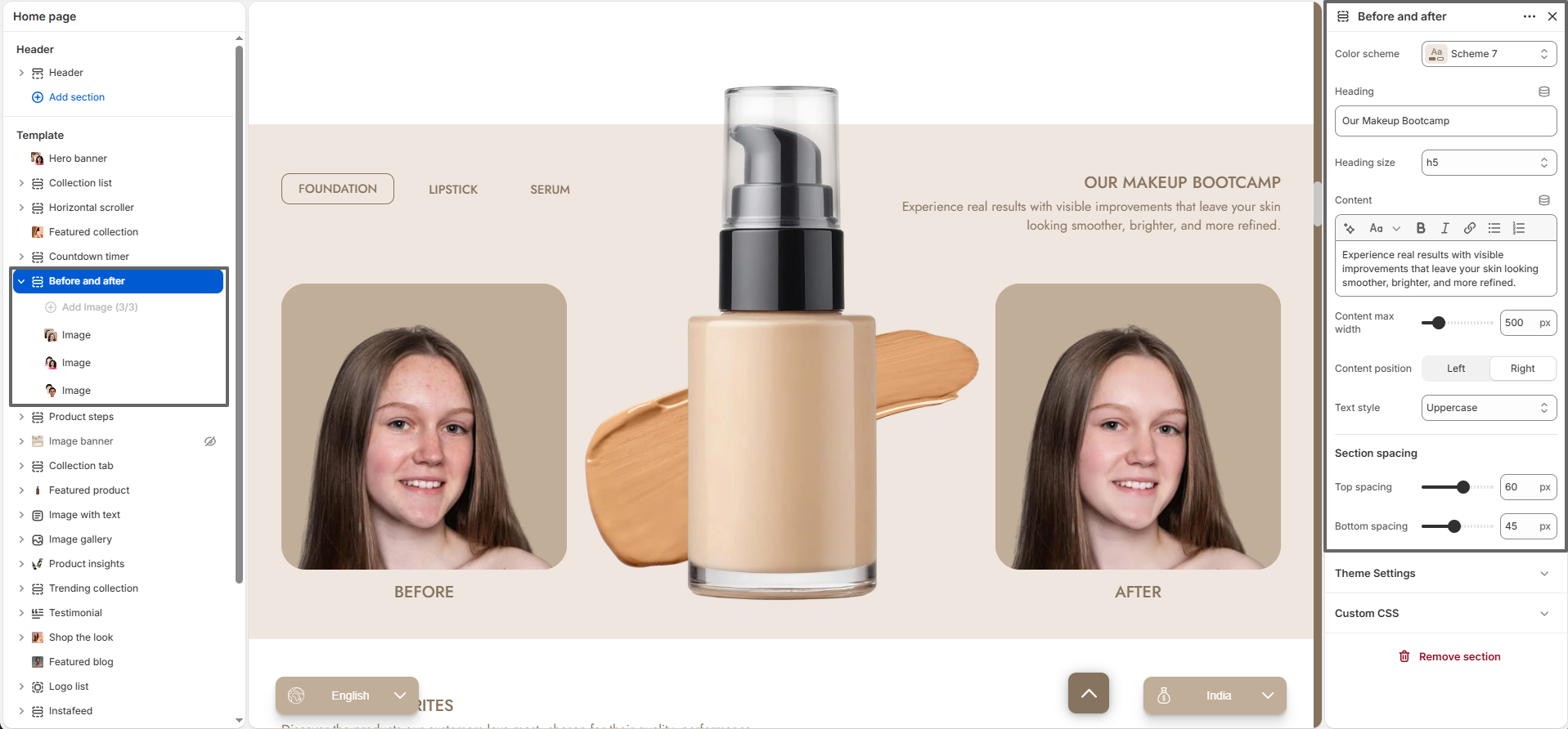 before and after preview