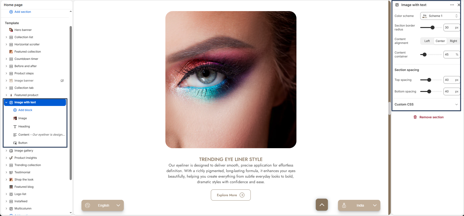 Image with text preview