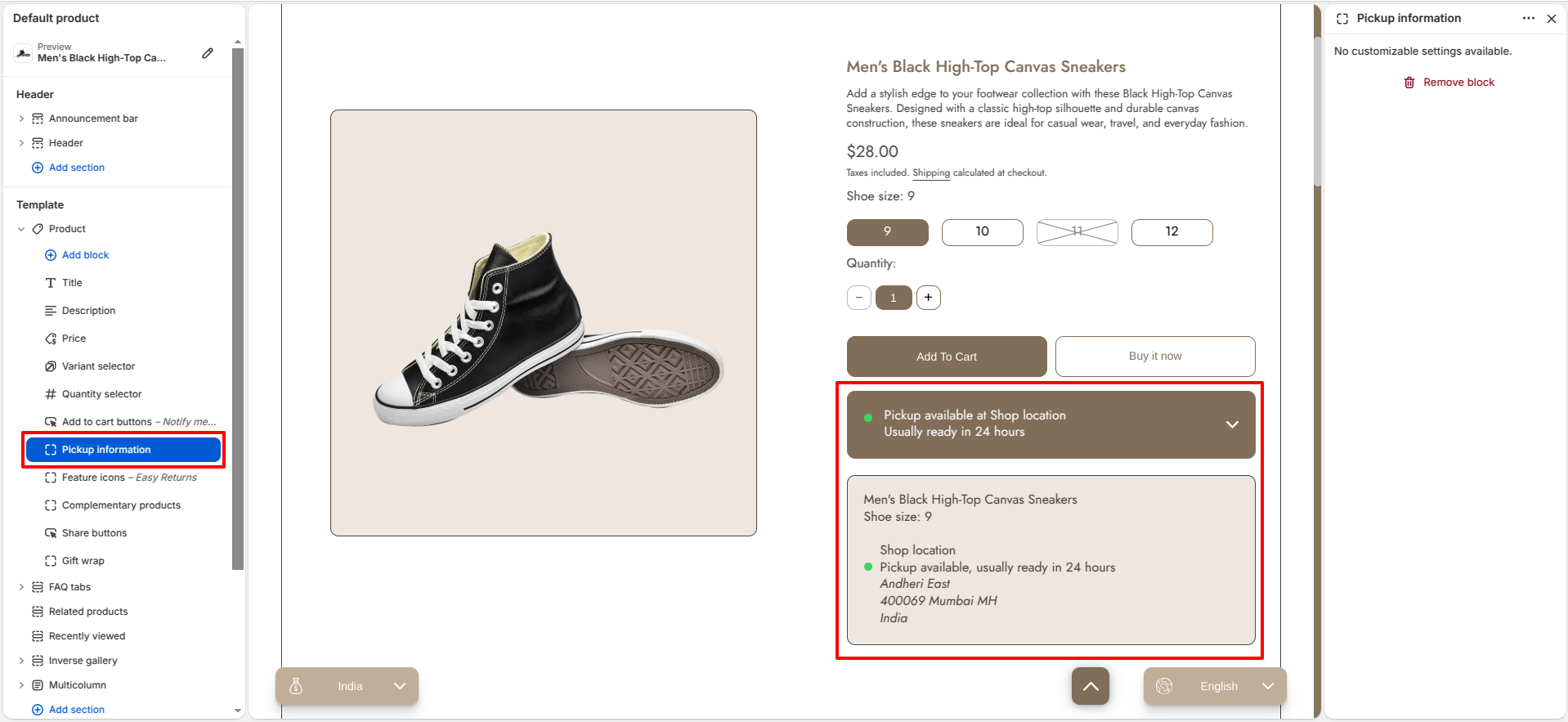 Shipping / Delivery Information preview