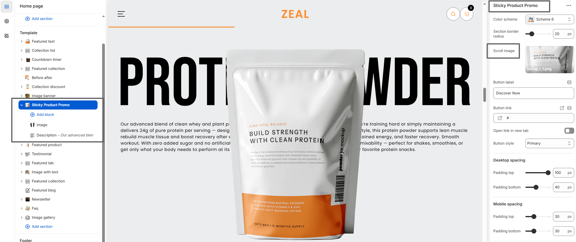 Sticky Product Promo